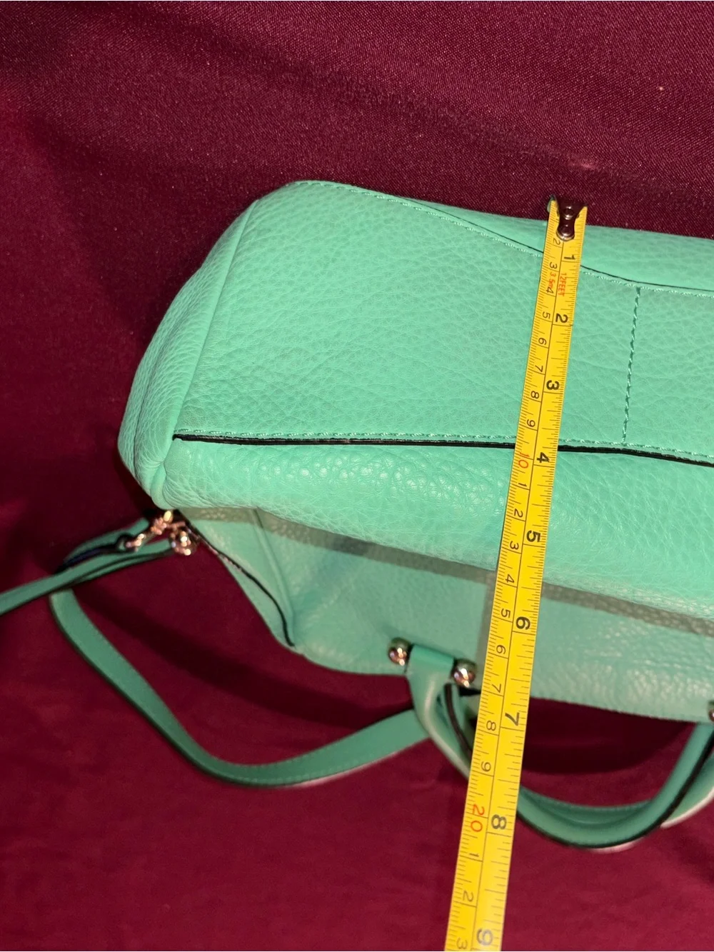kate spade New York Pebbled Leather Satchel in Mint Green